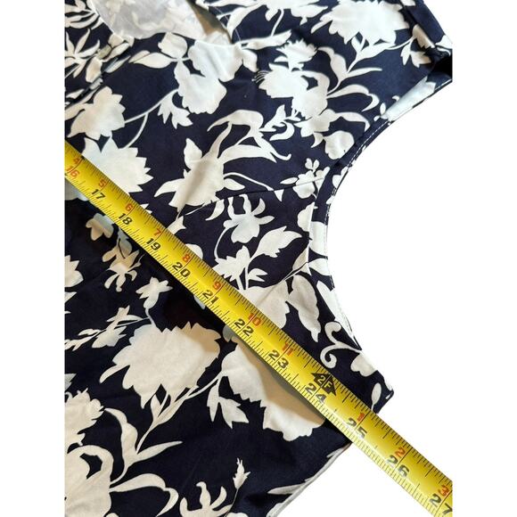 Chadwick’s of Boston 24W Plus Hawaiian Floral Dress Navy White Tourist Vacation - Picture 5 of 8